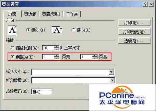 Excel超出部分自动缩小打印