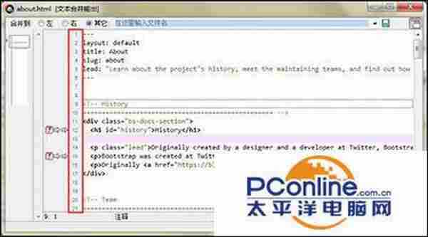 Beyond Compare输出窗格中显示行号的方法