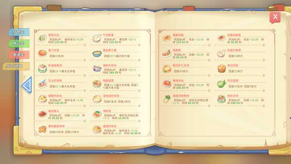 《波西亚时光》全食谱图文介绍 料理效果与制作材料一览