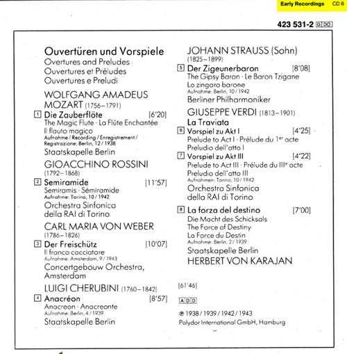 【古典音乐】卡拉扬《首次录音(6)》2006[FLAC+CUE整轨