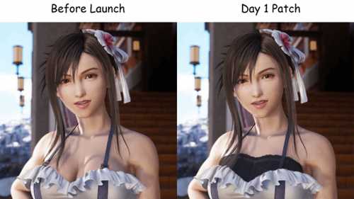 玩家P图调侃《FF7重生》首日补丁:泳装蒂法被和谐