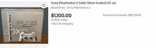 玩家在车库中发现未拆封银色PS2:最高值2800美元!