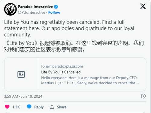 艰难的决定来了!P社类模拟人生新作《Life By You》宣布取消