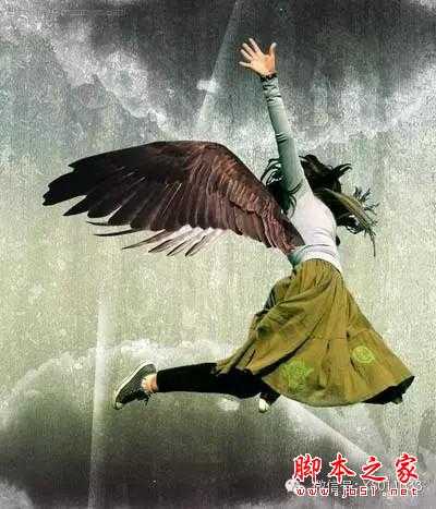 素材合成天使美女照片插画